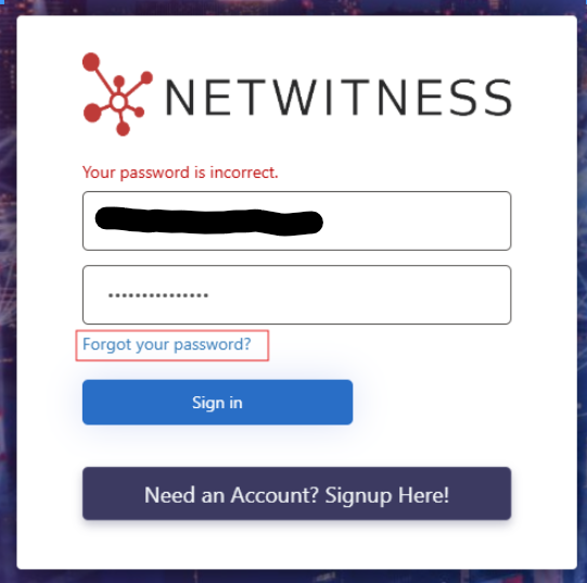 How do I reset the password for my NetWitness Community Account