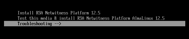 What does Troubleshooting option do when booting from a NetWitness ISO or Build Stick