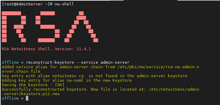 NetWitness Services Keystores corruption